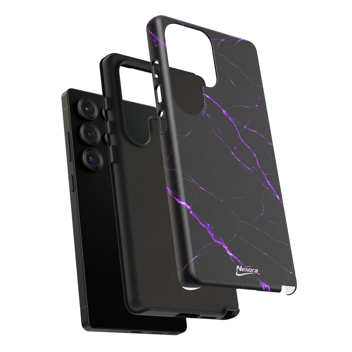 Nexora Purple Lightning Marble Phone Case