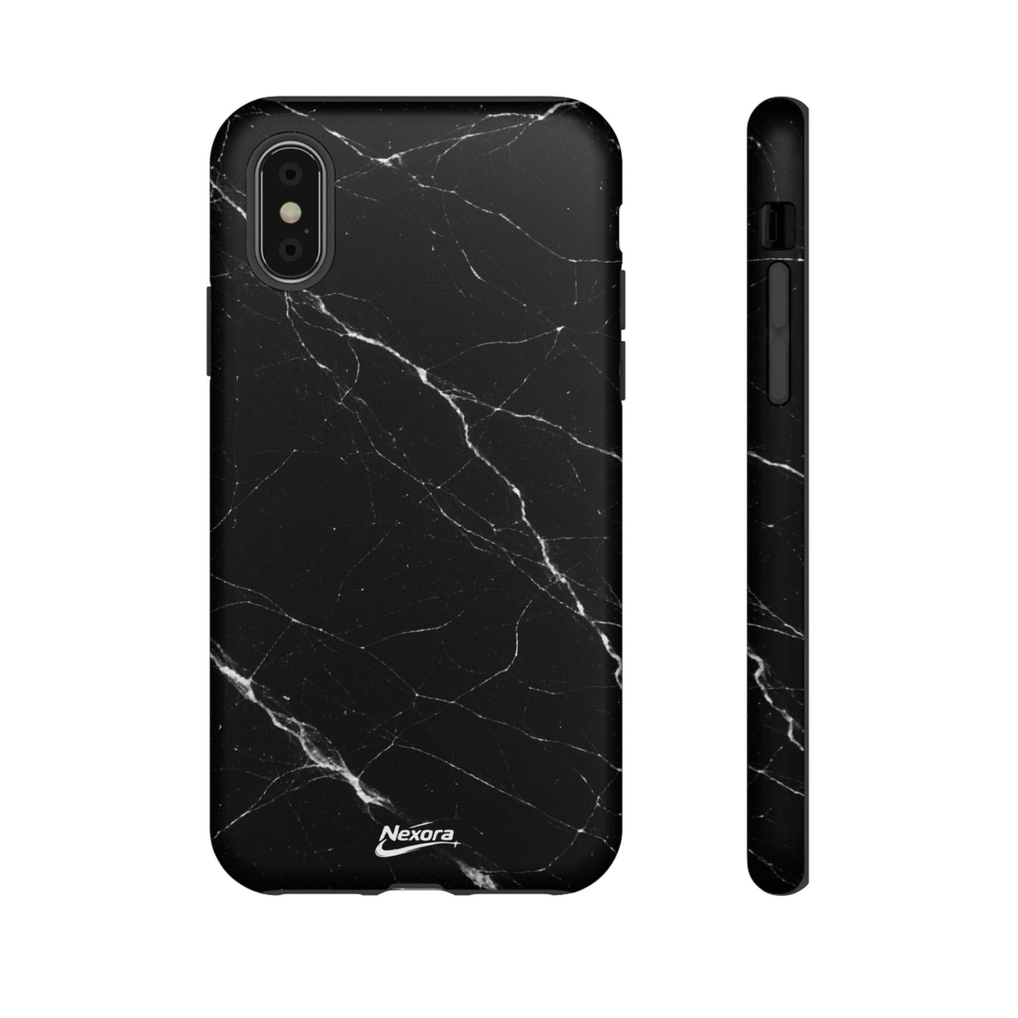 Nexora Black Marble Tough Phone Case — Slim Protective iPhone Cover