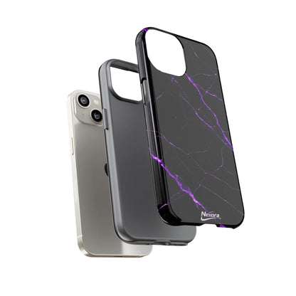 Nexora Purple Lightning Marble Phone Case — Tough Protective Phone Case