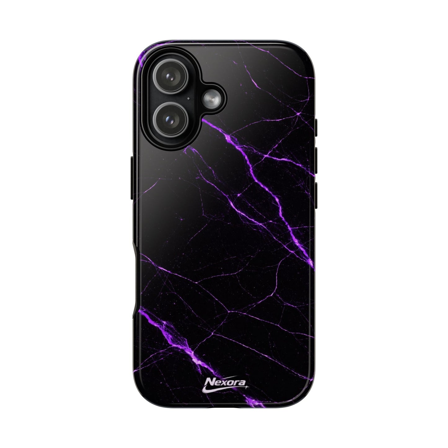 Nexora Purple Lightning Marble Phone Case — Tough Protective Phone Case
