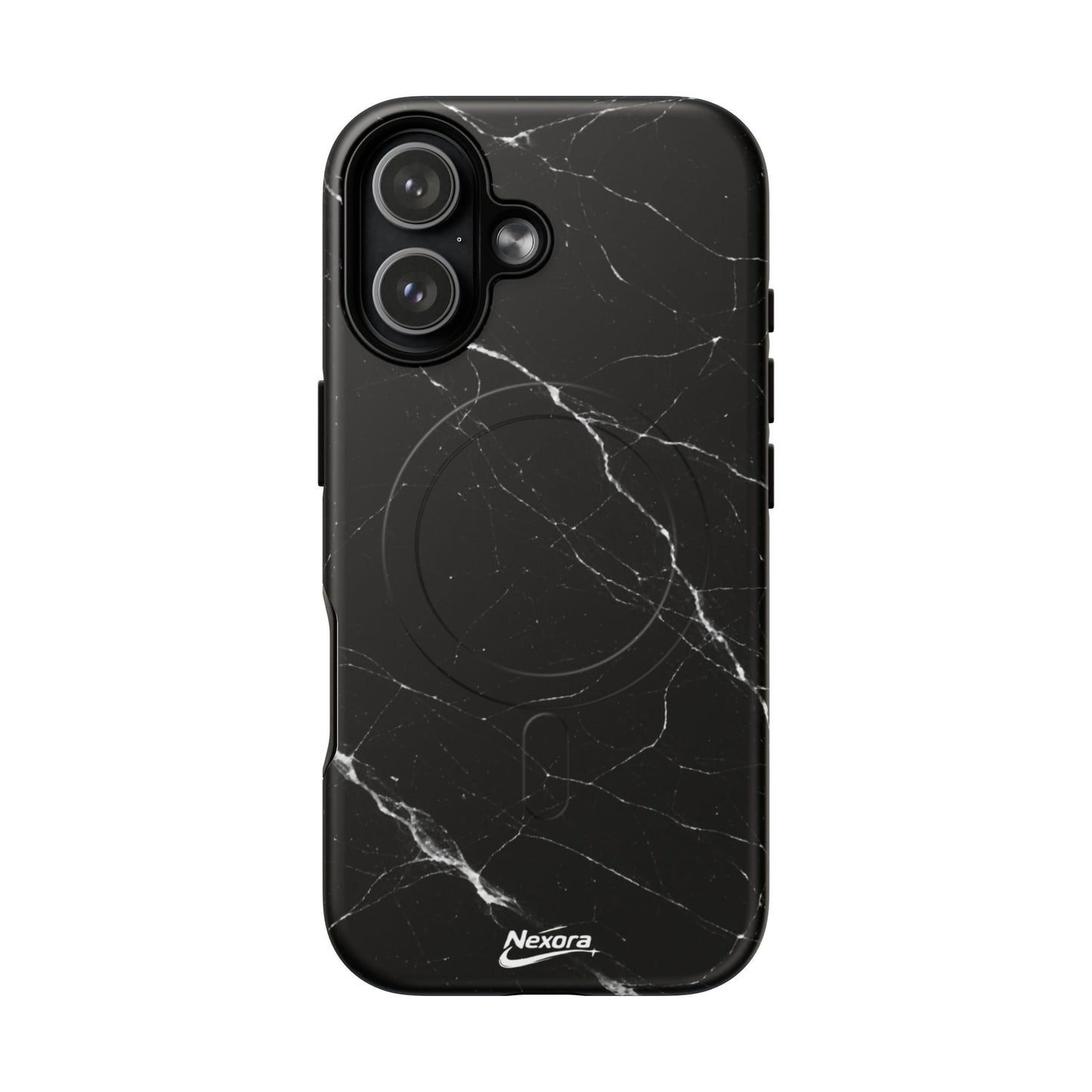 Nexora Magnetic Tough Phone Case - Black Marble Protective Cover