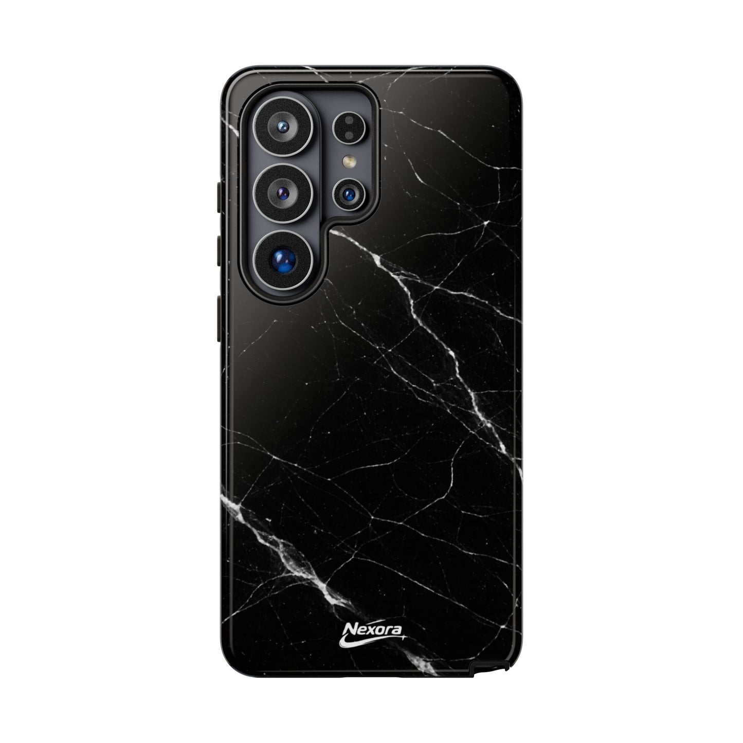 Nexora Black Marble Phone Case — Sleek Tough Protective Case with White Veining