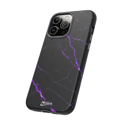 Nexora Purple Lightning Marble Phone Case — Tough Protective Phone Case