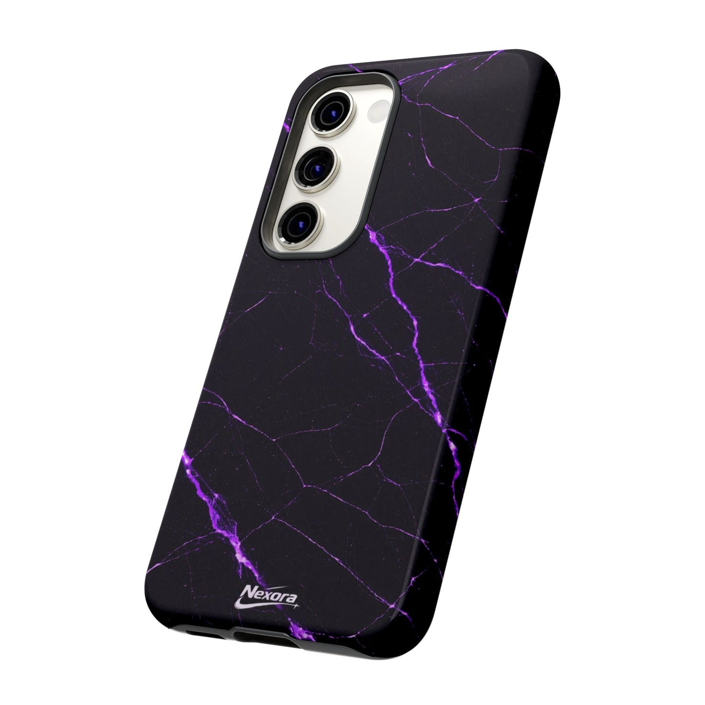 Nexora Purple Lightning Marble Phone Case