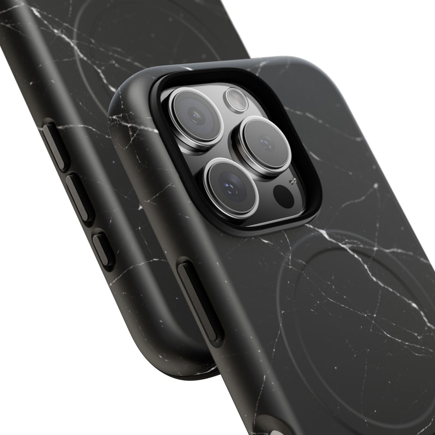 Nexora Magnetic Tough Phone Case - Black Marble Protective Cover