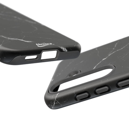 Nexora Black Marble Phone Case — Sleek Tough Protective Case with White Veining