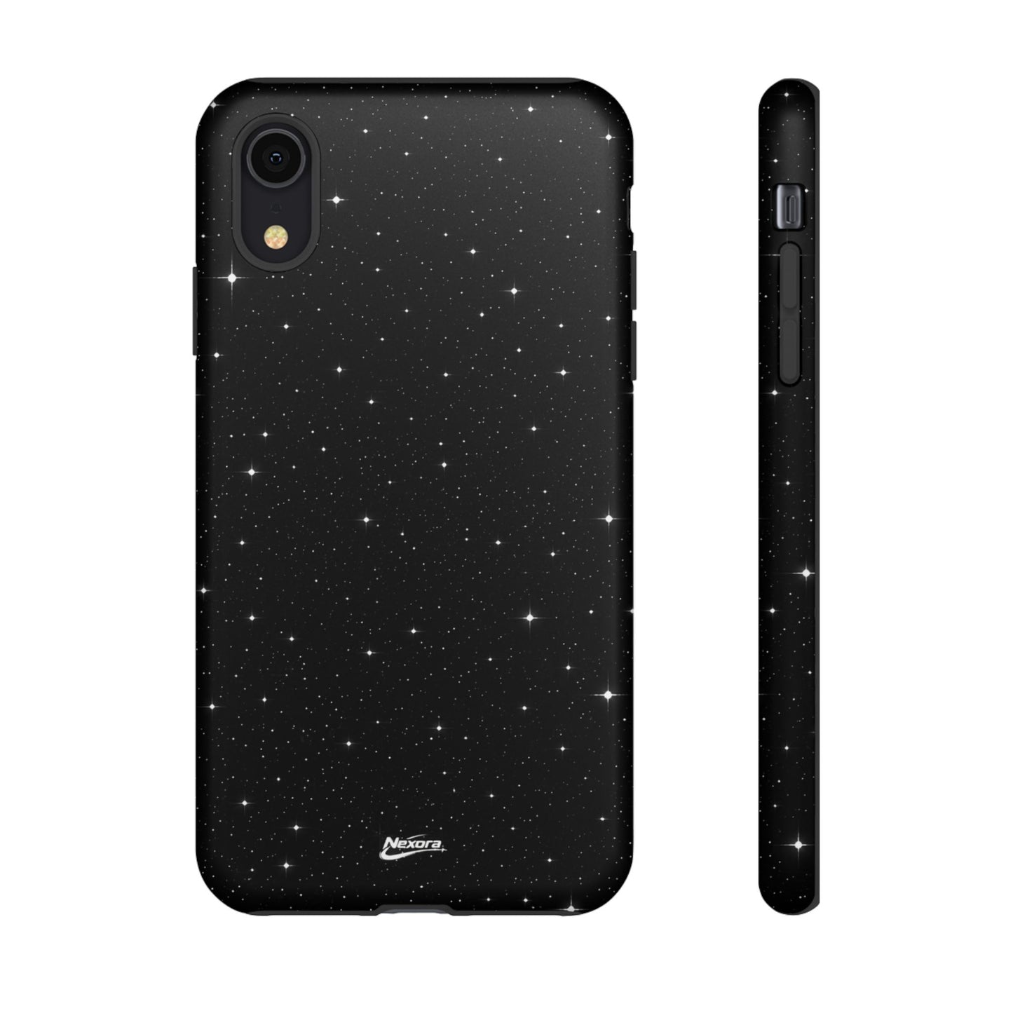Nexora Galaxy Tough Phone Case — Black Stardust Protective Case