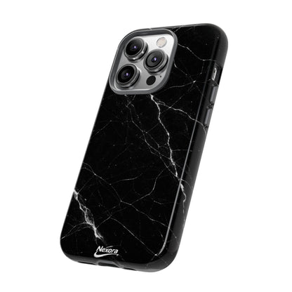 Nexora Black Marble Tough Phone Case — Slim Protective iPhone Cover