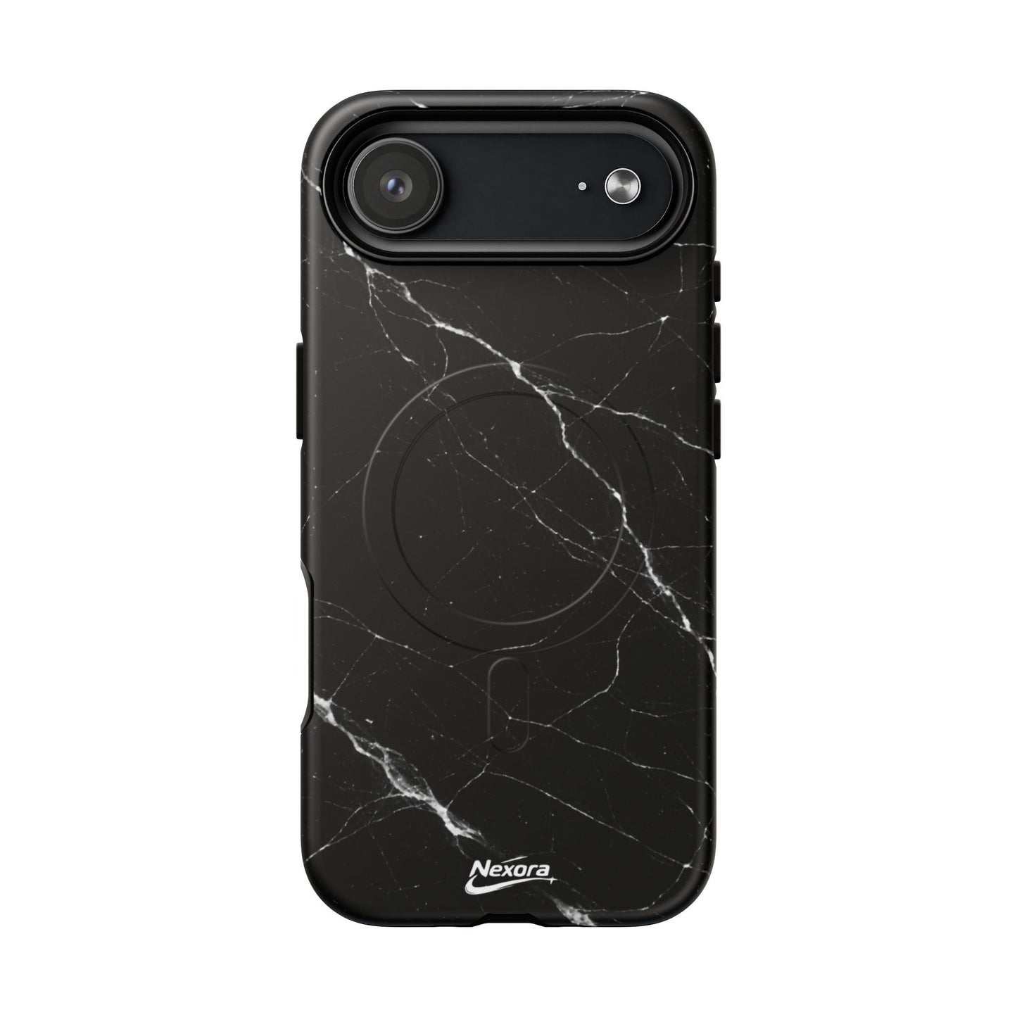 Nexora Magnetic Tough Phone Case - Black Marble Protective Cover