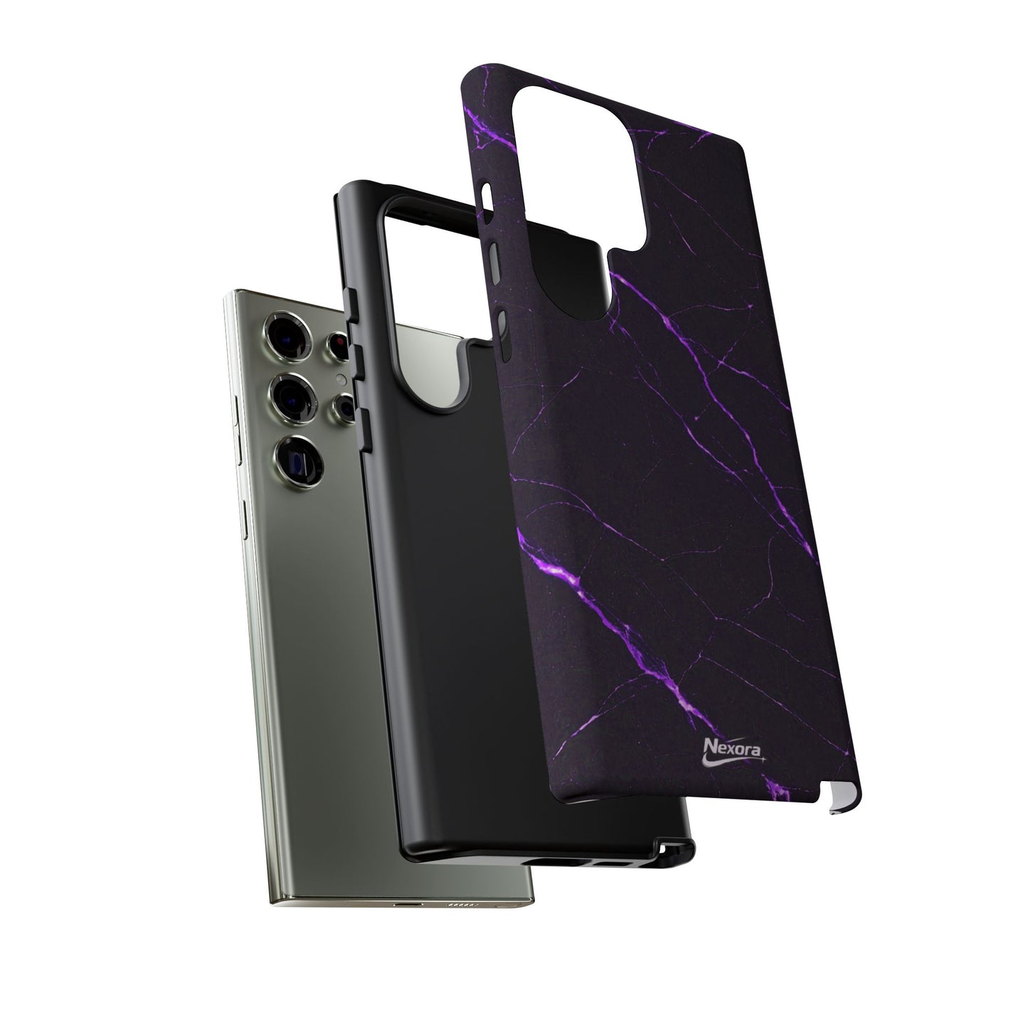 Nexora Purple Lightning Marble Phone Case