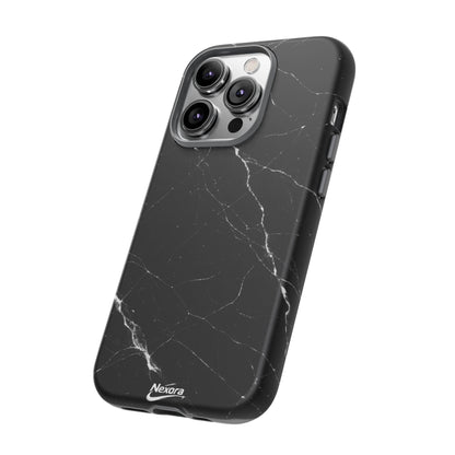 Nexora Black Marble Tough Phone Case — Slim Protective iPhone Cover