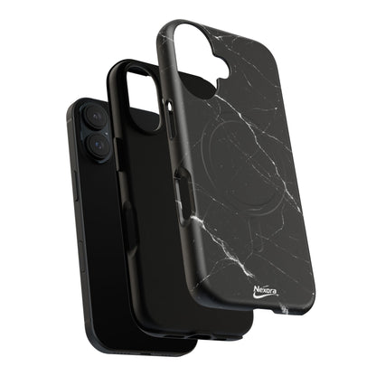 Nexora Magnetic Tough Phone Case - Black Marble Protective Cover