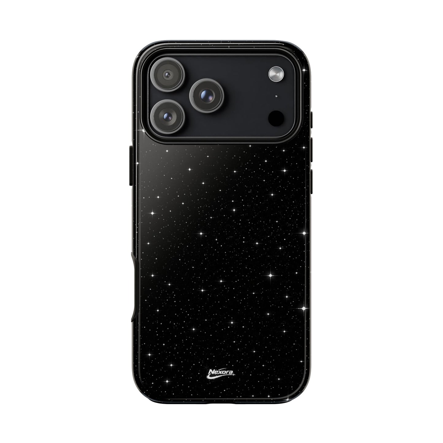Nexora Galaxy Tough Phone Case — Black Stardust Protective Case